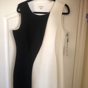 Calvin Klein black and white dress.